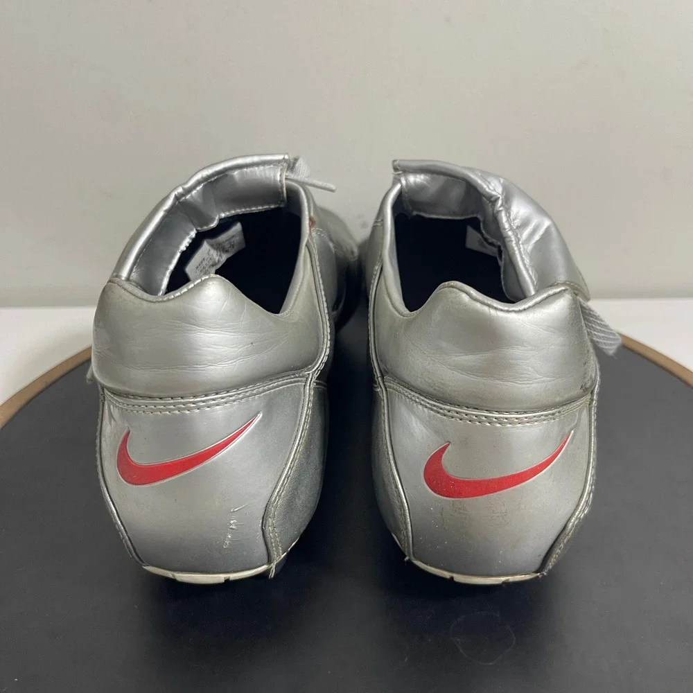 Nike Total 90 III FG Soccer Cleats US 13 Silver White Red Accents Football Shoes